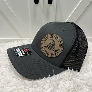 Laser engraved Don’t Tread on Me Richardson 112 trucker hat.